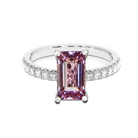 2.58 Ct. Spinel Natural Diamond Pave Ring, 14K White Gold Image