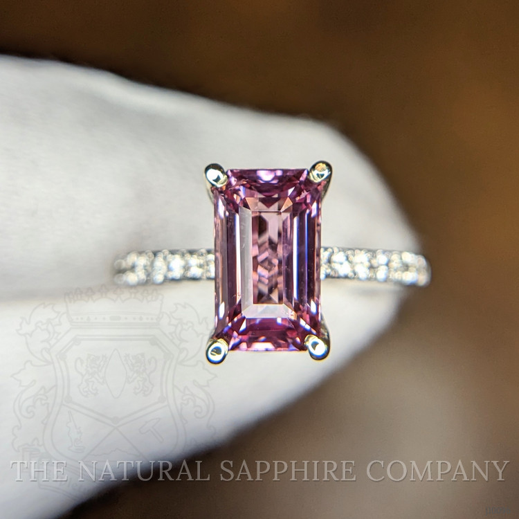 2.58 Ct. Spinel Natural Diamond Pave Ring, 14K White Gold