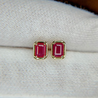 0.61 Ct.Tw. Ruby Studs Earrings, 14K Yellow Gold Image