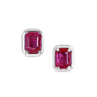0.47 Ct.Tw. Ruby Studs Earrings, 14K White Gold Image