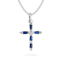 0.25 Ct. Sapphire 14K White Gold pendant