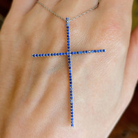 0.47 Ct. Sapphire 14K White Gold pendant