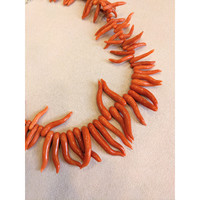 501.01 Ct. Coral Accent Stones Necklace, 14K White Gold Life Style