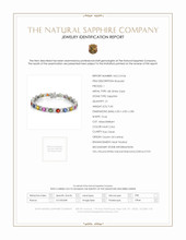 9.60 Ct.Tw. Multi Color Sapphire and Natural Diamond Halo Bracelet, 18K White Gold Scan Report