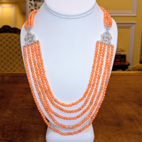 Coral 14K White Gold necklace