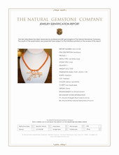 73.00 Ct. Mixed Coral and Natural Diamond Antique Style Necklace, 14K White Gold Scan Report