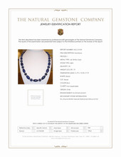 301.10 Ct. Lapis Natural Diamond Antique Style Necklace, 14K White Gold Scan Report