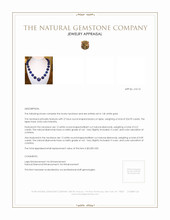 524.99 Ct. Lapis Natural Diamond Halo Necklace, 14K White Gold Appraisal