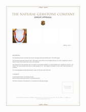 322.60 Ct. Coral Natural Diamond Antique Style Necklace, 14K White Gold Appraisal