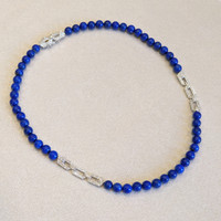 196.40 Ct. Lapis Natural Diamond Antique Style Necklace, 14K White Gold Life Style