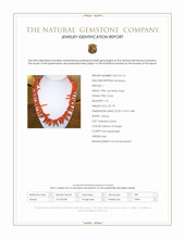 521.78 Ct. Salmon (Orange) Coral Multi Stone Necklace, 14K White Gold Scan Report