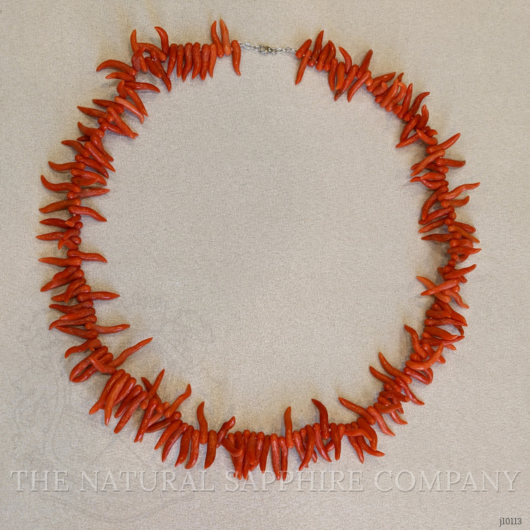 521.78 Ct. Coral Multi Stone Necklace, 14K White Gold