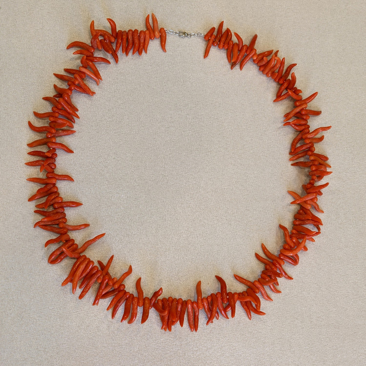 521.78 Ct. Coral Multi Stone Necklace, 14K White Gold