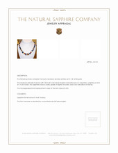 176.20 Ct. Multi Color Sapphire Multi Stone Necklace, 14K White Gold Appraisal