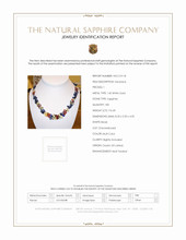 176.20 Ct. Multi Color Sapphire Multi Stone Necklace, 14K White Gold Scan Report
