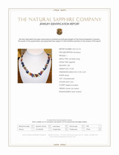 176.20 Ct. Multi Color Sapphire Multi Stone Necklace, 14K White Gold Scan Report