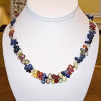 176.20 Ct. Sapphire 14K White Gold necklace