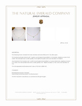 0.30 Ct. Emerald and Natural Diamond Bezel Necklace, 14K Yellow Gold Appraisal