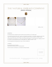 0.30 Ct. Emerald Natural Diamond Bezel Necklace, 14K Yellow Gold Appraisal