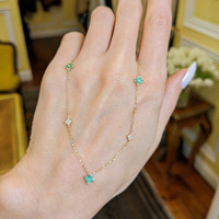 0.30 Ct. Emerald Natural Diamond Bezel Necklace, 14K Yellow Gold Life Style