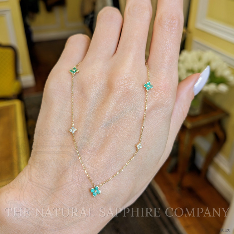 0.30 Ct. Emerald Natural Diamond Bezel Necklace, 14K Yellow Gold