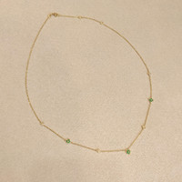 0.30 Ct. Emerald Natural Diamond Bezel Necklace, 14K Yellow Gold Life Style