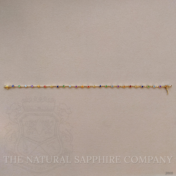 0.30 Ct.Tw. Aquamarine Sapphire Tennis/Riviere Bracelet, 14K Yellow Gold