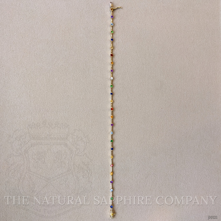 0.30 Ct.Tw. Aquamarine Sapphire Tennis/Riviere Bracelet, 14K Yellow Gold