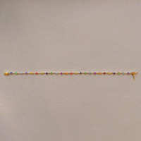 0.05 Ct.Tw. Purple Amethyst, Blue Topaz, Green Tsavorite Garnet, Orange Citrine, Blue Aquamarine and Mixed Sapphire Tennis/Line Bracelet, 14K Yellow Gold Life Style