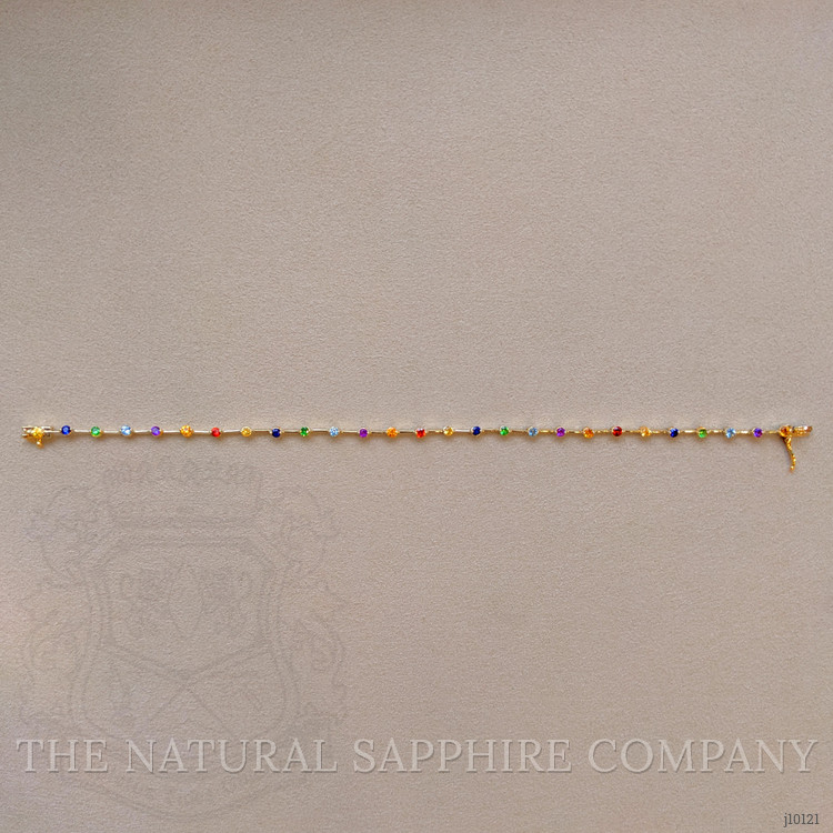 0.30 Ct.Tw. Aquamarine Sapphire Tennis/Riviere Bracelet, 14K Yellow Gold