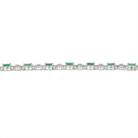 4.61 Ct.Tw. Emerald Natural Diamond Pave Bracelet, 18K White Gold Image