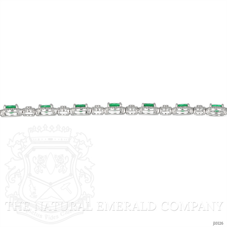 4.61 Ct.Tw. Emerald Natural Diamond Pave Bracelet, 18K White Gold