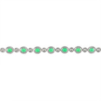 4.61 Ct.Tw. Emerald Natural Diamond Pave Bracelet, 18K White Gold Image