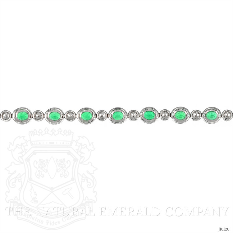 4.61 Ct.Tw. Emerald Natural Diamond Pave Bracelet, 18K White Gold