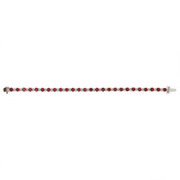 5.02 Ct.Tw. Ruby Natural Diamond Pave Bracelet, 18K White Gold Image