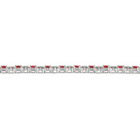 5.02 Ct.Tw. Ruby Natural Diamond Pave Bracelet, 18K White Gold Image