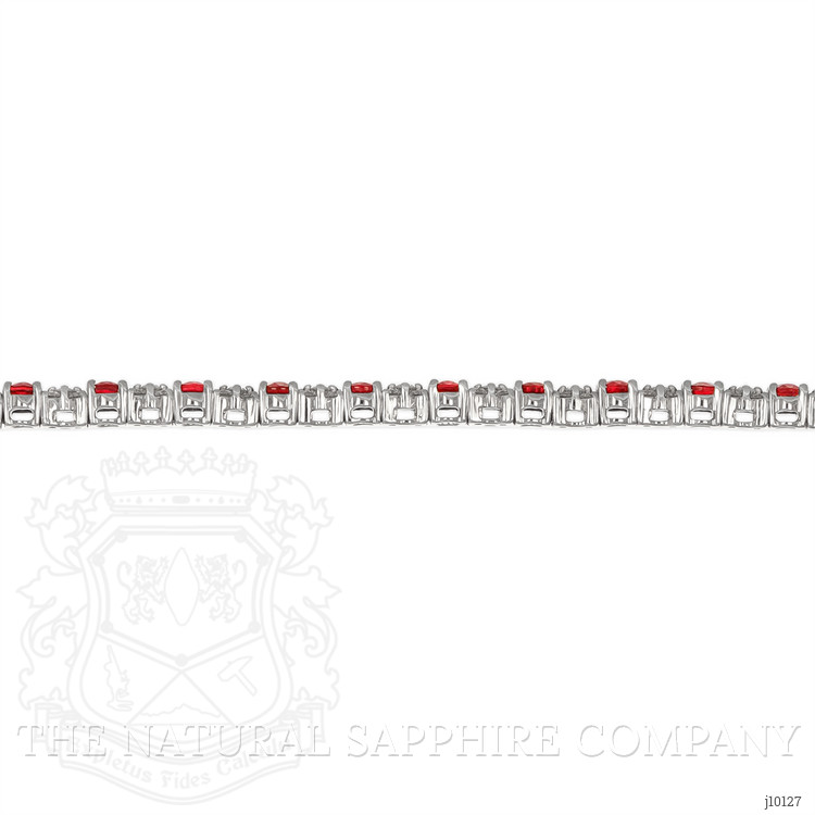 5.02 Ct.Tw. Ruby Natural Diamond Pave Bracelet, 18K White Gold