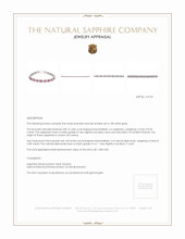 8.25 Ct.Tw. Pink Sapphire and Natural Diamond Pave Bracelet, 18K White Gold Appraisal