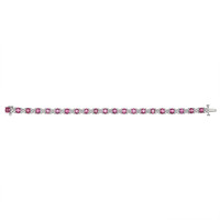 8.25 Ct.Tw. Pink Sapphire and Natural Diamond Pave Bracelet, 18K White Gold Image