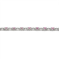 8.25 Ct.Tw. Pink Sapphire and Natural Diamond Pave Bracelet, 18K White Gold Image
