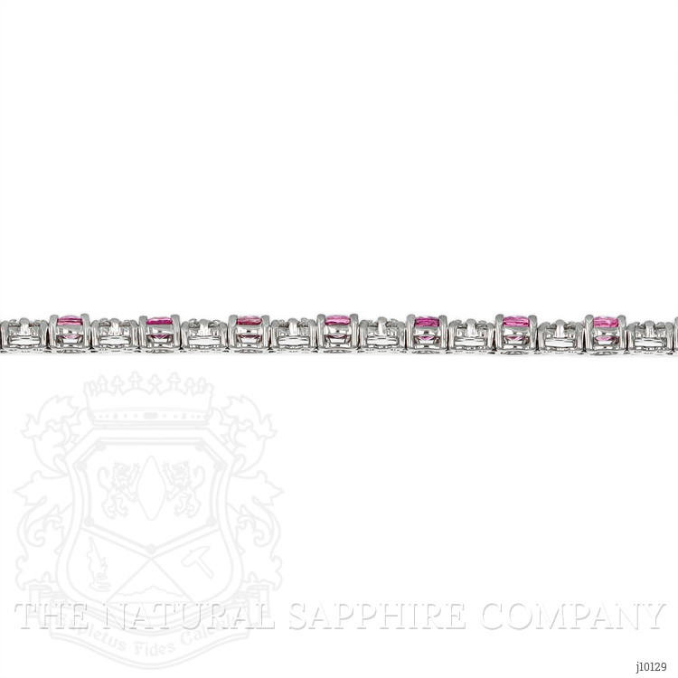 8.25 Ct.Tw. Pink Sapphire and Natural Diamond Pave Bracelet, 18K White Gold
