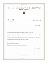 6.15 Ct.Tw.Total Carat Weight Pink Sapphire and Natural Diamond Pave Bracelet, 18K White Gold Appraisal