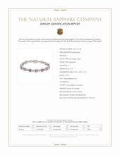6.15 Ct.Tw.Total Carat Weight Pink Sapphire and Natural Diamond Pave Bracelet, 18K White Gold Scan Report