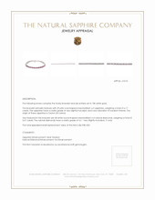 6.17 Ct.Tw.Total Carat Weight Pink Sapphire and Natural Diamond Pave Bracelet, 18K White Gold Appraisal