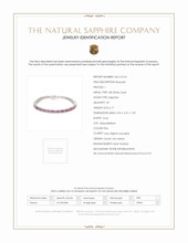6.17 Ct.Tw. Pink Sapphire and Natural Diamond Pave Bracelet, 18K White Gold Scan Report