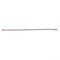 6.17 Ct.Tw. Pink Sapphire and Natural Diamond Pave Bracelet, 18K White Gold Image