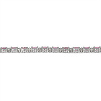 6.17 Ct.Tw. Pink Sapphire and Natural Diamond Pave Bracelet, 18K White Gold Image