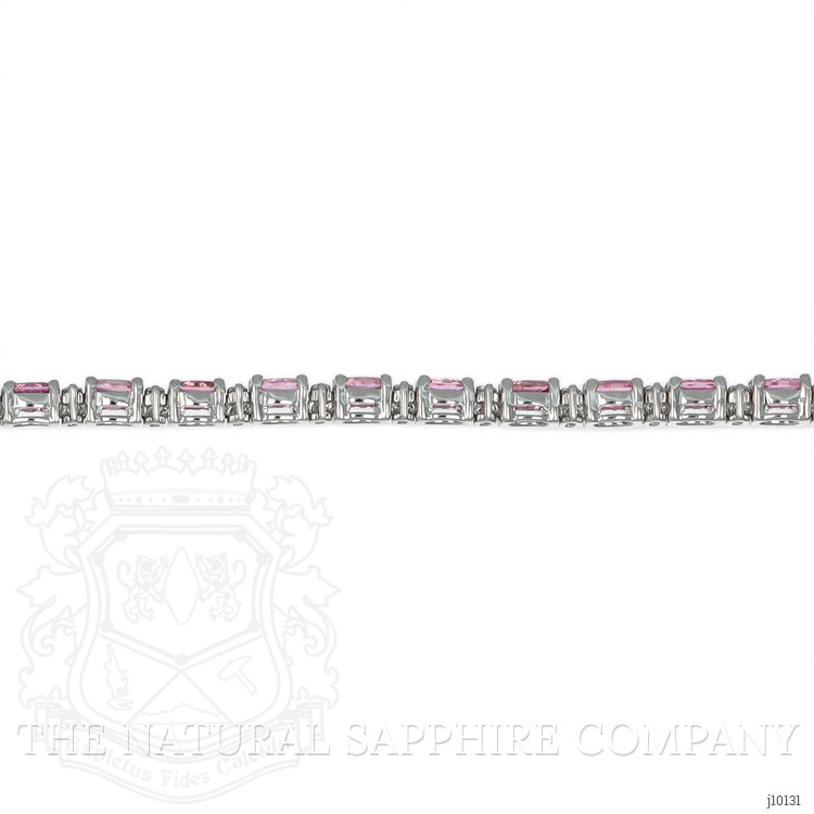 6.17 Ct.Tw. Pink Sapphire and Natural Diamond Pave Bracelet, 18K White Gold