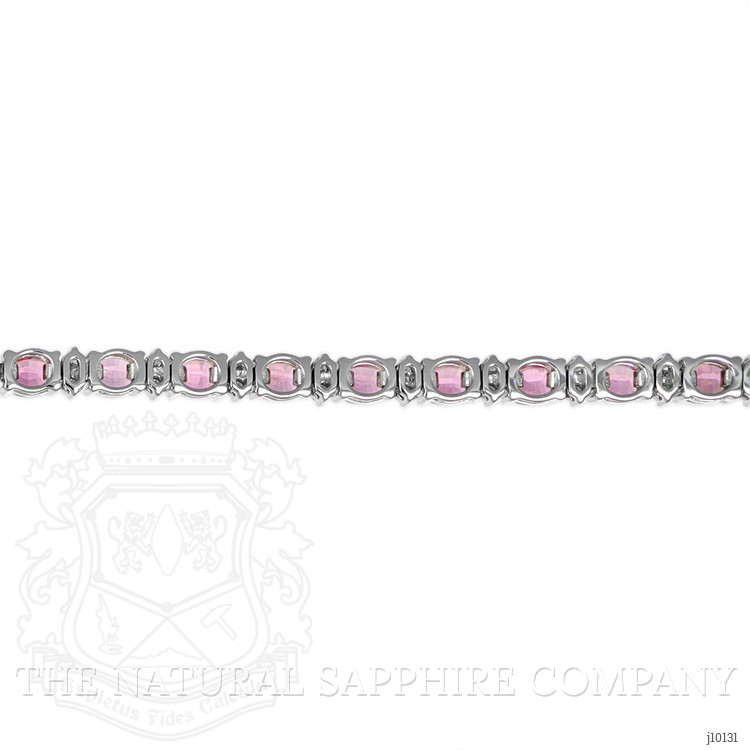 6.17 Ct.Tw. Pink Sapphire and Natural Diamond Pave Bracelet, 18K White Gold