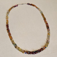 214.27 Ct. Multi Color Sapphire Multi Stone Necklace, 14K White Gold Life Style
